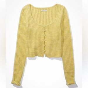American Eagle cropped long sleeve sweater. Spring green color, never worn.